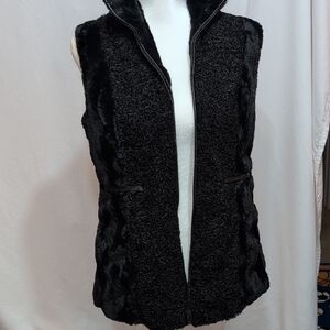 Elegant Black Faux Fur Women's Vest